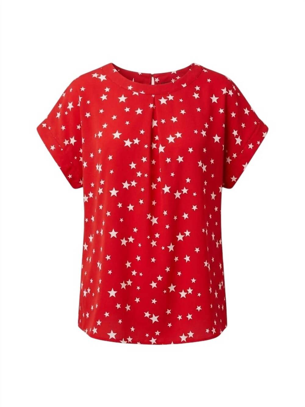 NEW ANDREE BY UNIT women's short sleeve top in red with white stars